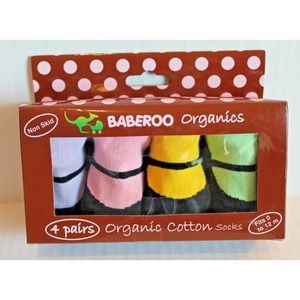 Baberoo Organics Cotton Socks 4 Pairs Non Skid